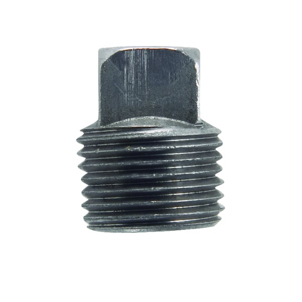 Billco 3/8 in. MPT Black Steel 0.495 in. L Square Head Plug 753288000391 - main